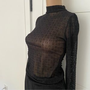 Guess logo sheer top
